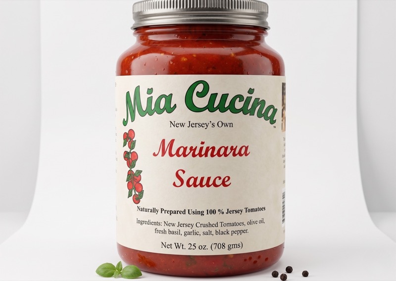Mia Cucina Marinara Sauce custom food labels New Jersey